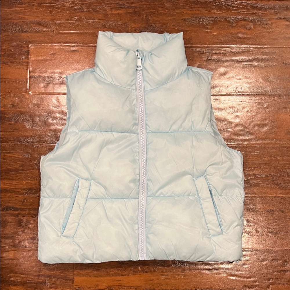 Art Class Powder Light Blue Cropped Puffer Vest Girls L 10/12